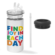 Find Joy in Each Day Insulated Slim Can Cooler - Positive Message Can Cooler - Printed Insulated Slim Can Cooler