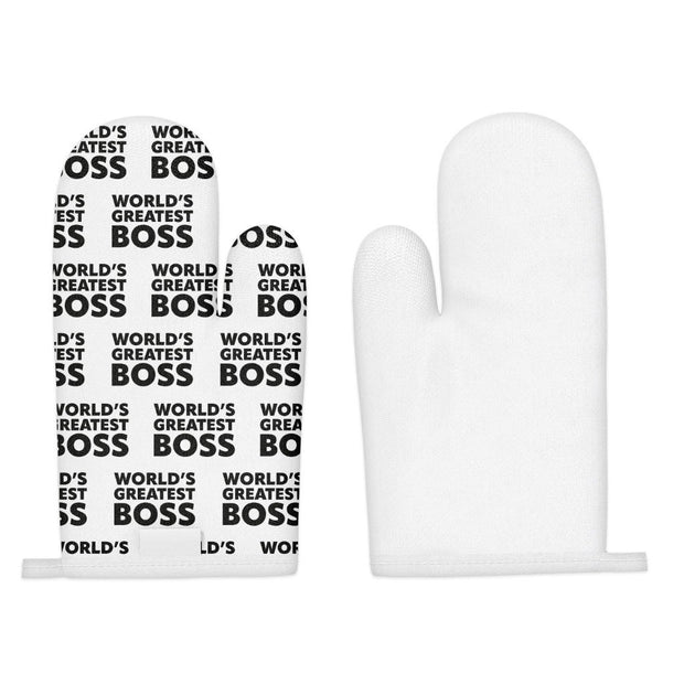 World's Greatest Boss Oven Mitt - Best Boss Oven Glove - Printed Cooking Gloves