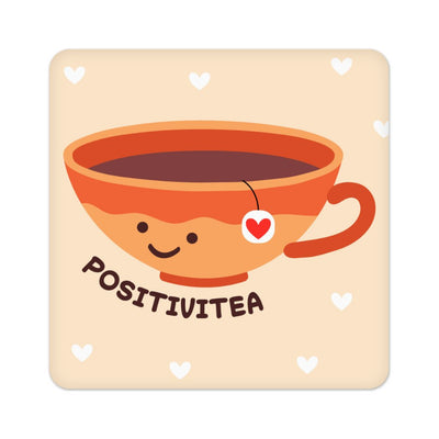 Positivitea Square Coaster - Cute Coaster - Graphic Coasters for Drinks