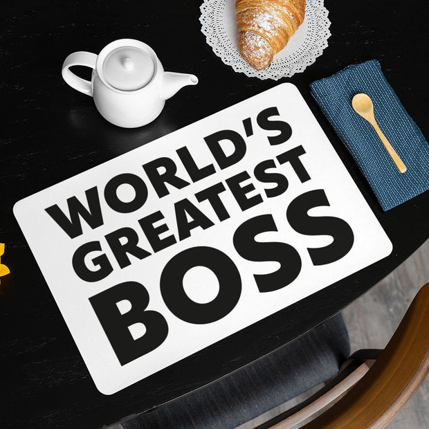 World's Greatest Boss Placemats 2 PCS - Best Boss Placemats for Kitchen Table - Printed Table Mats