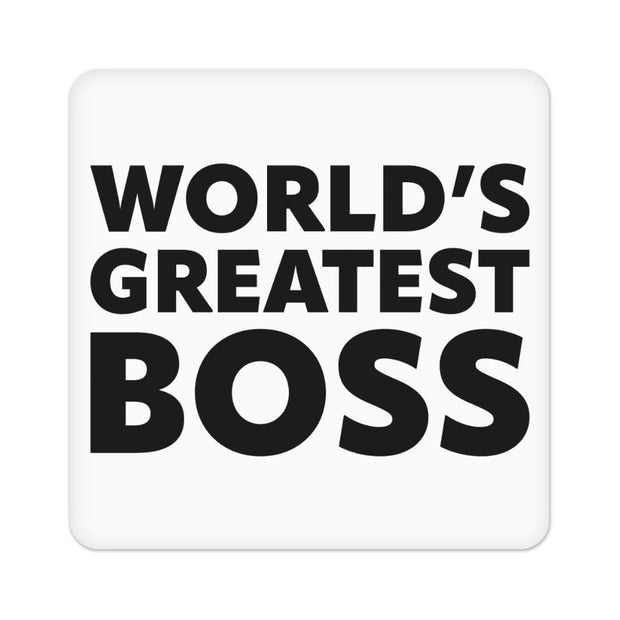 World's Greatest Boss Square Coaster - Best Boss Coaster - Printed Coasters for Drinks