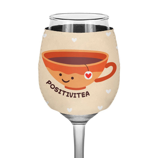 Positivitea Wine Glass Sleeve - Cute Sleeves for Wine Glass - Graphic Wine Glass Sleeve