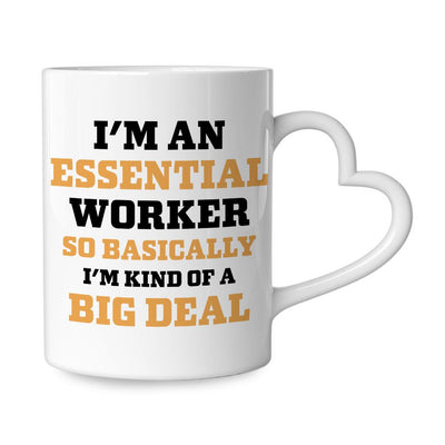 Essential Worker Mug with Heart Handle - Funny Saying Mug - Sarcastic Ceramic Mug