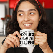 World's Greatest Teacher Mug - Vintage Gold Rim and Handle Mug - Best Teacher Mug