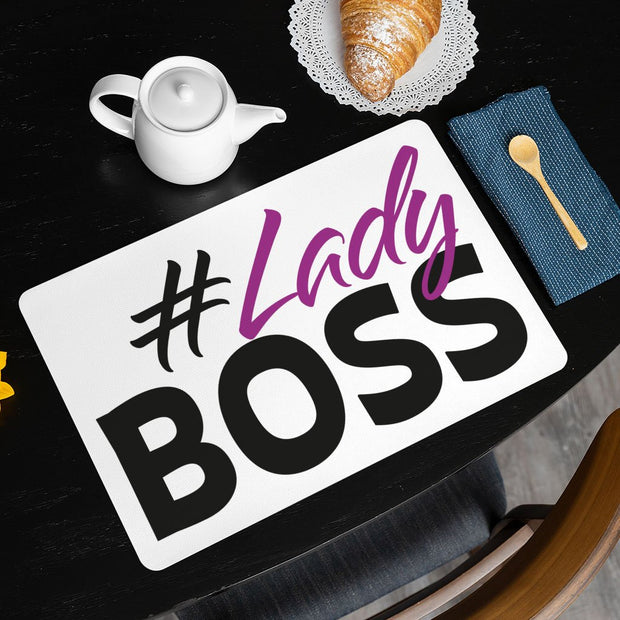 Lady Boss Placemats 2 PCS - Girl Boss Placemats for Kitchen Table - Graphic Table Mats