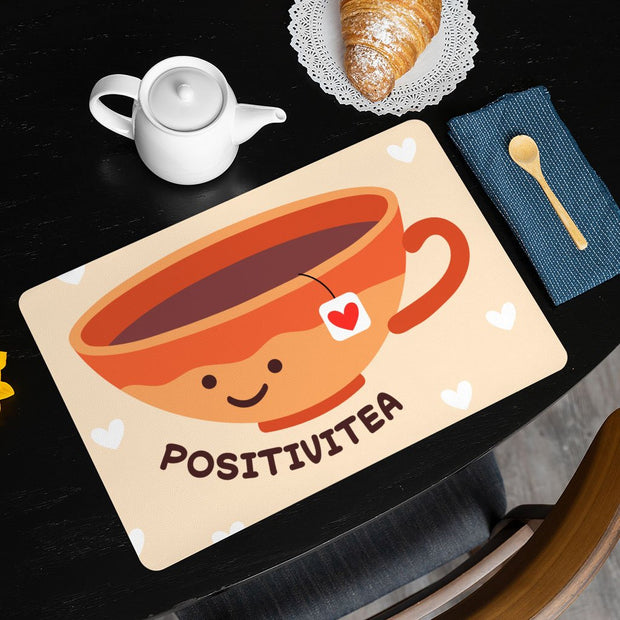 Positivitea Placemats 2 PCS - Cute Placemats for Kitchen Table - Graphic Table Mats