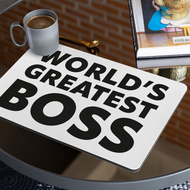 World's Greatest Boss Placemats 2 PCS - Best Boss Placemats for Kitchen Table - Printed Table Mats