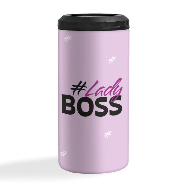 Lady Boss Insulated Slim Can Cooler - Girl Boss Can Cooler - Graphic Insulated Slim Can Cooler