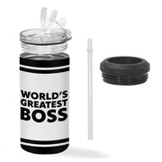 World's Greatest Boss Insulated Slim Can Cooler - Best Boss Can Cooler - Printed Insulated Slim Can Cooler