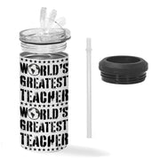 World's Greatest Teacher Insulated Slim Can Cooler - Vintage Can Cooler - Best Teacher Insulated Slim Can Cooler