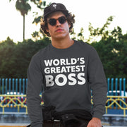 World's Greatest Boss Sweatshirt - Best Boss Crewneck Sweatshirt - Printed Sweatshirt