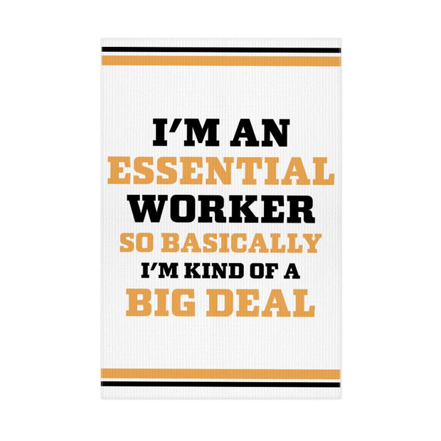 Essential Worker Kitchen Towel - Funny Saying Towel - Sarcastic Waffle Towel