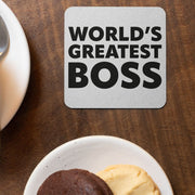 World's Greatest Boss Square Coaster - Best Boss Coaster - Printed Coasters for Drinks