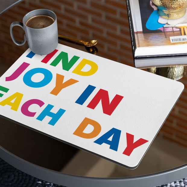 Find Joy in Each Day Placemats 2 PCS - Positive Message Placemats for Kitchen Table - Printed Table Mats