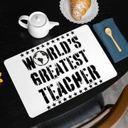 World's Greatest Teacher Placemats 2 PCS - Vintage Placemats for Kitchen Table - Best Teacher Table Mats