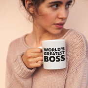 World's Greatest Boss Mug with Heart Handle - Best Boss Mug - Printed Ceramic Mug