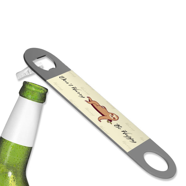 Don’t Hurry Be Happy Sloth Bottle Opener - Animal Print Beer Opener - Printed Bottle Opener