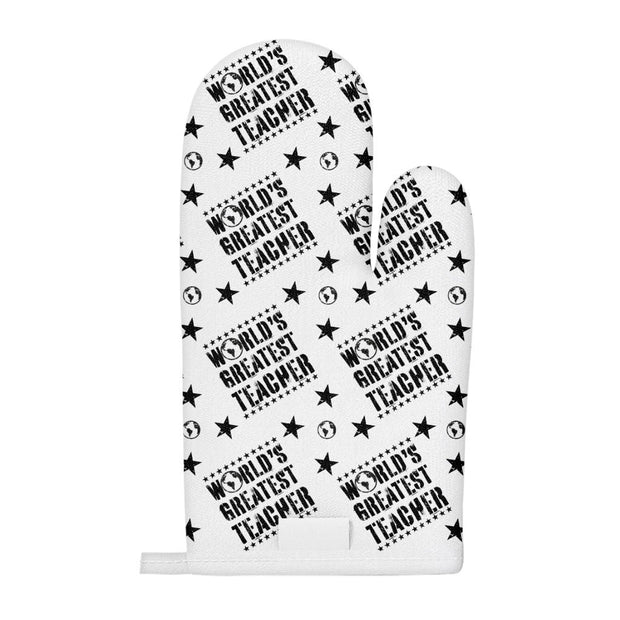 World's Greatest Teacher Oven Mitt - Vintage Oven Glove - Best Teacher Cooking Gloves