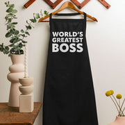 World's Greatest Boss Apron - Best Boss Cooking Apron - Printed Apron for Men for Women