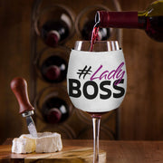 Lady Boss Wine Glass Sleeve - Girl Boss Sleeves for Wine Glass - Graphic Wine Glass Sleeve