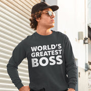 World's Greatest Boss Sweatshirt - Best Boss Crewneck Sweatshirt - Printed Sweatshirt