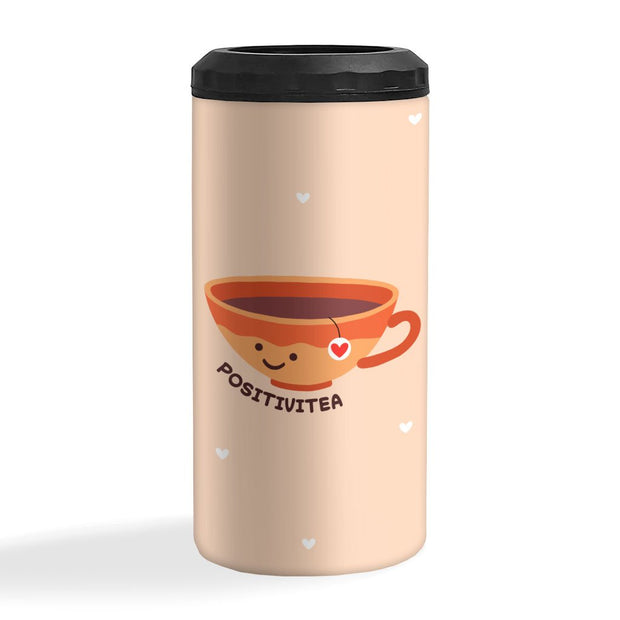 Positivitea Insulated Slim Can Cooler - Cute Can Cooler - Graphic Insulated Slim Can Cooler