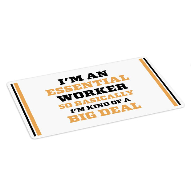 Essential Worker Placemats 2 PCS - Funny Saying Placemats for Kitchen Table - Sarcastic Table Mats