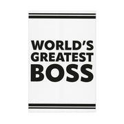 World's Greatest Boss Kitchen Towel - Best Boss Towel - Printed Waffle Towel