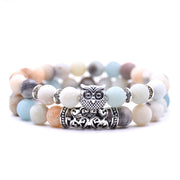 YIZIZAI Owl Bracelet Jewelry Stone Bracelets Men Women Pulseira Masculina Feminina Bileklik Pulseras Mujer Bijoux Armband set