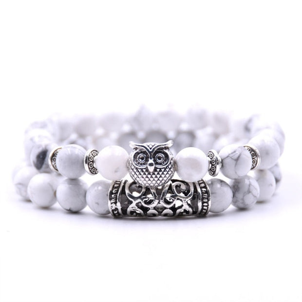 YIZIZAI Owl Bracelet Jewelry Stone Bracelets Men Women Pulseira Masculina Feminina Bileklik Pulseras Mujer Bijoux Armband set