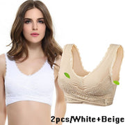 Women Lace Cross Side Buckle Wireless Bra