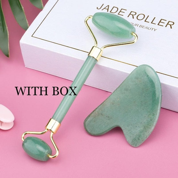 Crystal Natural Face Massage Jade Roller Rose Slimmer Lift Wrinkle| dalucyah.com