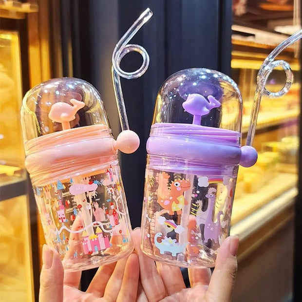 Portable Leakproof Cartoon Feeding Bottles