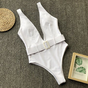 Women Lace Up Bandage Bodysuit Swimwear