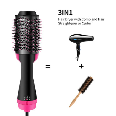 Dalucyah Hot Air Brush Multifunctional Hair Straightener Curler