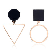 XIYANIKE Korean Fashion Geometric Long Asymmetry Earring Rhinestone Circle Ear Stud New Acrylic Big Earrings Bijoux Brincos E203